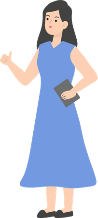 Business Woman Holding Diary  Illustration