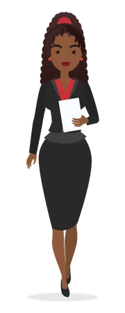 Business woman holding file  イラスト