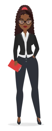 Business woman holding file  Illustration