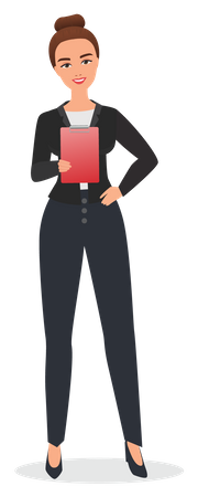 Business woman holding file  Illustration