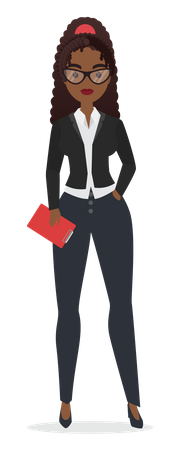 Business woman holding file  Illustration