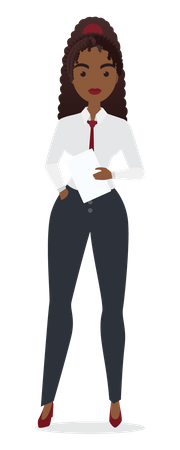 Business woman holding report  Illustration