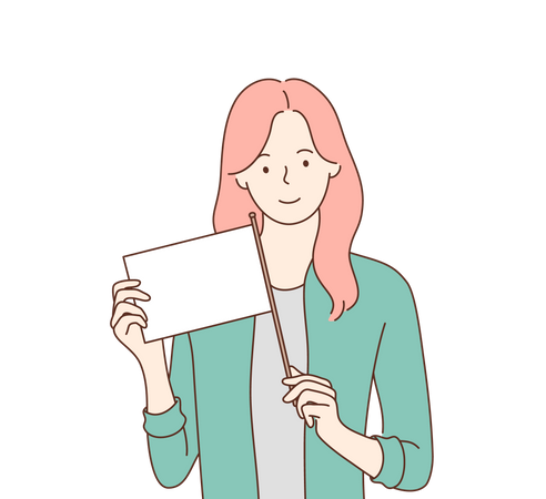 Business woman holding white flag  Illustration