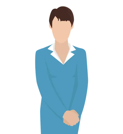 Business Woman In Blue Suit Illustration