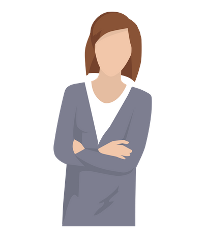 Business woman in gray suit  Illustration