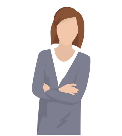 Business Woman In Gray Suit Illustration