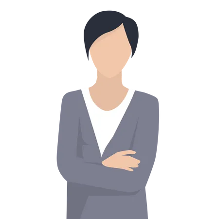 Business Woman In Grey Clothes Illustration