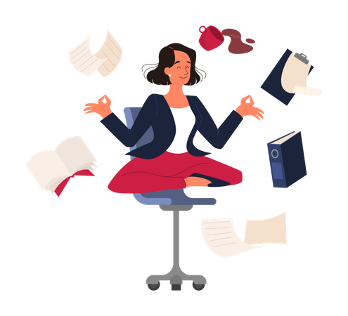 Business Woman in lotus pose  Illustration