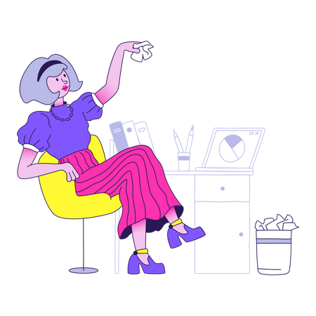 Business woman in office Illustration