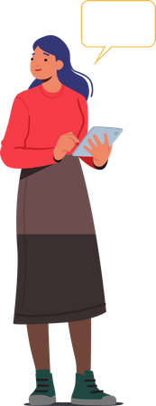 Business Woman in Office Illustration