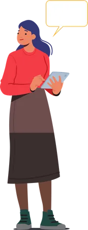 Business Woman in Office Illustration