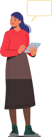 Business Woman in Office  Illustration