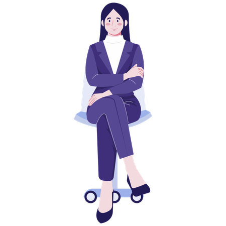 Business woman in Seated Pose  Illustration