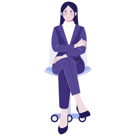 Business woman in Seated Pose  Illustration