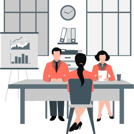 Business woman is doing job interview meeting  Illustration