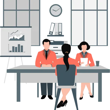 Business woman is doing job interview meeting  Illustration