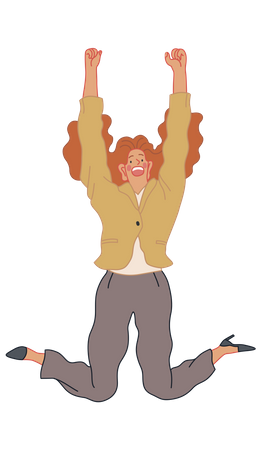 Business woman jumping in air Illustration
