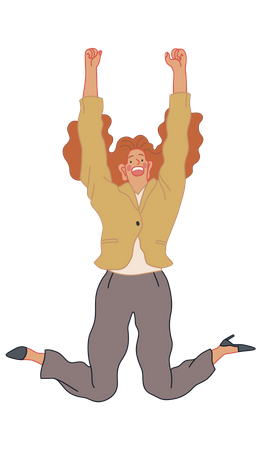 Business woman jumping in air  Illustration