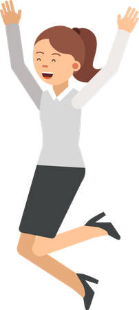 Business woman jumping out of joy Illustration