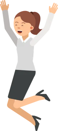 Business woman jumping out of joy Illustration