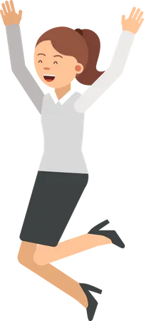 Business woman jumping out of joy  Illustration