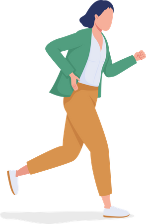 Business woman late for work Illustration