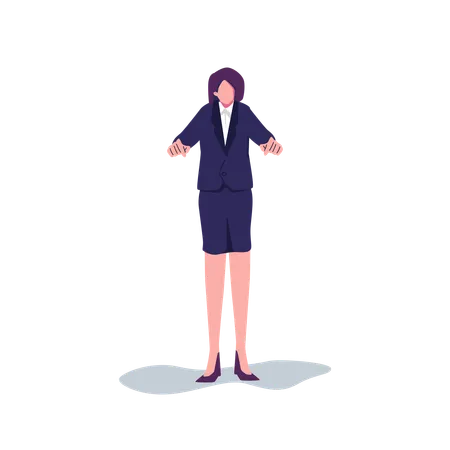 Business woman pointing finger down  イラスト