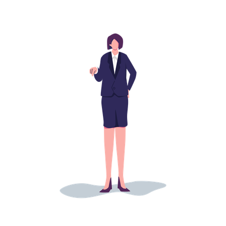 Business woman pointing finger down  Illustration