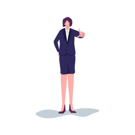 Business woman pointing finger  Illustration