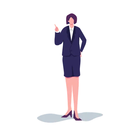 Business woman pointing finger up  Illustration