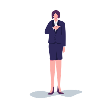 Business woman pointing with index finger  Illustration