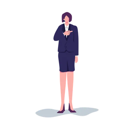 Business woman pointing with index finger  Illustration