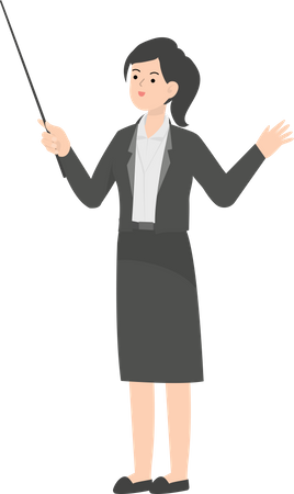 Business Woman Presenting Illustration