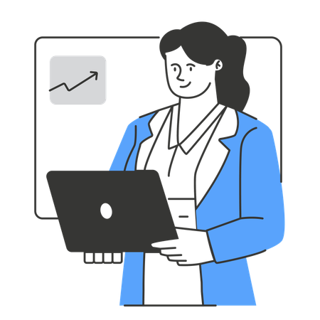 Business Woman presenting data analysis in meeting  Illustration