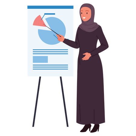 Business Woman presenting graph  Illustration