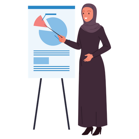 Business Woman presenting graph  Illustration