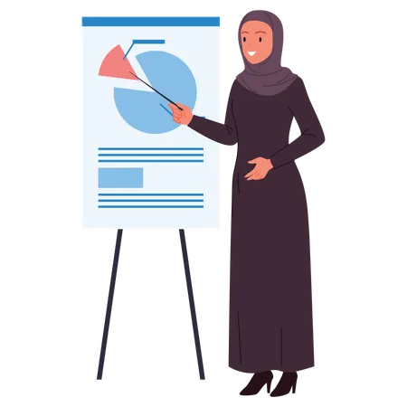 Business Woman presenting graph  Illustration