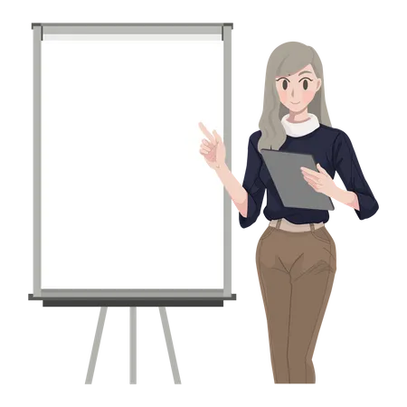 Business Woman presenting something  Illustration