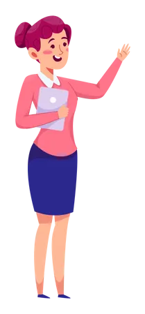 Business Woman presenting something  Illustration