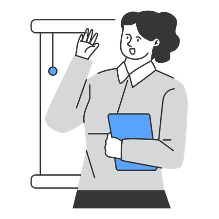 Business Woman presents graphical data in meeting  Illustration