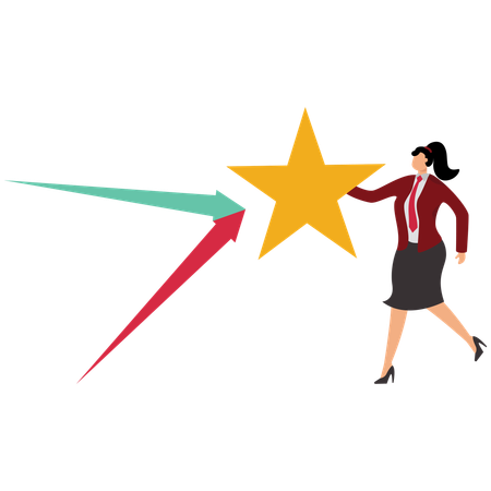 Business Woman Quality Services Are Rated At An Excellent Level  Illustration