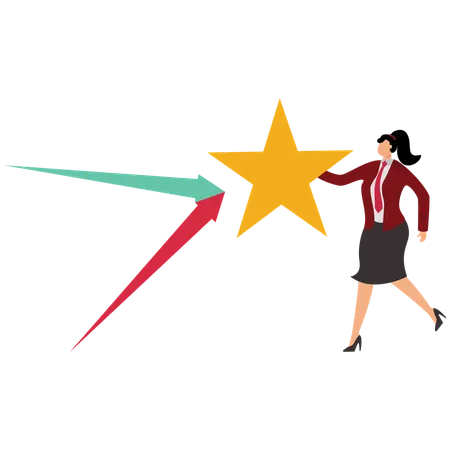 Business Woman Quality Services Are Rated At An Excellent Level  Illustration