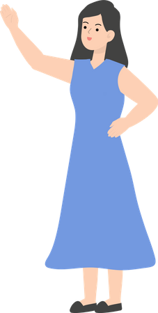 Business Woman Raising Hand  Illustration