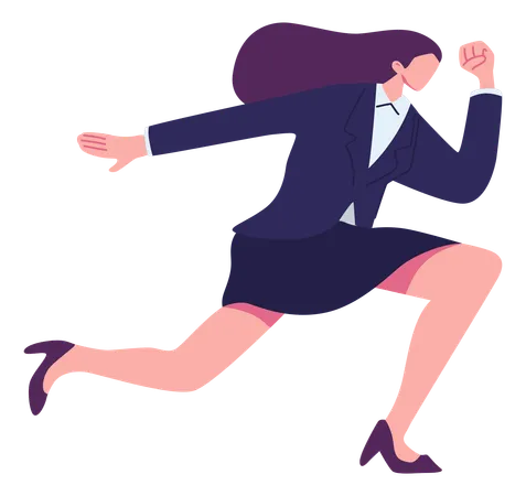 Business woman running  Illustration