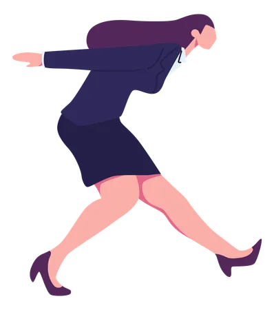 Business woman running  Illustration