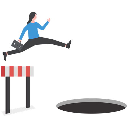 Business Woman running and jumping  Illustration