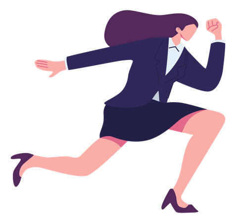 Business woman running  Illustration