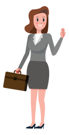 Business woman say hi  Illustration