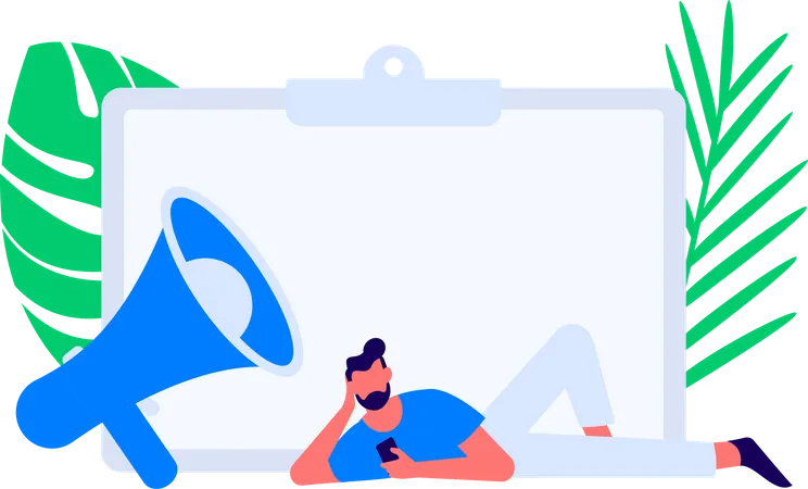 이메일을 보내는 비즈니스 우먼  일러스트레이션