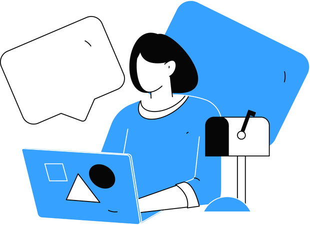 Business woman sending email  Illustration